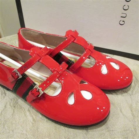 gucci girls patent maryjane shoe|Gucci Girls Patent Red Mary Jane Shoes Euro275 .